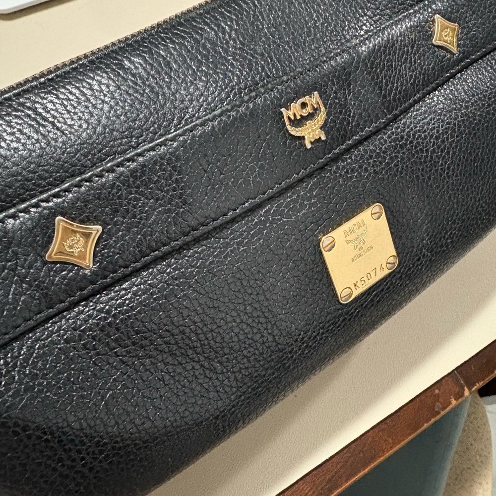 MCM Black Pebbled Leather Shoulder Bag - Picture 12 of 12